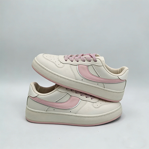 Zapatillas Deportivas Casuales para Mujer con Suela Gruesa y Cordones, Diseño Transpirable en la Puntera, Blancas, Versátiles, para Todas las Temporadas, Estilo Skateboarding - Product Image 1