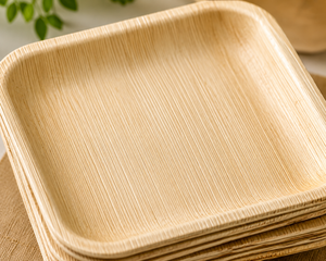 Plato Desechable Cuadrado de Hoja de Palma Areca de 10 Pulgadas |   Plato de Catering Resistente, Compostable y Ecológico - Product Image 4