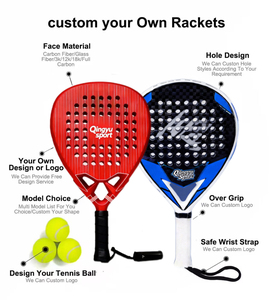 Raqueta de Pádel de Carbono Diamante Duradera con Logotipo Personalizado OEM de Qingyu Sport, Diseño Personalizado, Núcleo de Goma EVA, Grado Profesional, Pedidos al por Mayor - Product Image 2