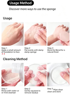 Éponge de maquillage transparente en forme de demi-lune, applicateur de fond de teint, poudre, coussin, outil de beauté - Product Image 5