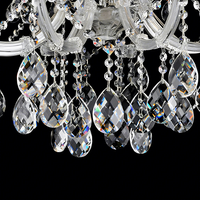 Lustre de Mariage et d'Événements, Style Marie-Thérèse, pour Villa et Salon, Finition Chromée, Luxe, à Bougies, en Cristal K9, pour Projet de Banquet