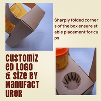 Portavasos WELPACK de Papel Kraft; Portavasos Desechable con Asa; Portavasos Biodegradable Ecológico para Café con Logotipo Personalizado