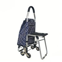 Chariot de courses pliable ergonomique avec design pliable et roues en mousse EVA de 6 pouces pour une utilisation en extérieur et en intérieur