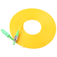 Câble de raccordement fibre optique Haina 1m (3ft) SC/APC Simplex FC/APC Simplex Monomode OS2 Riser OFNR 3.0mm à gaine serrée Jaune