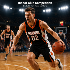 Ensemble d'uniformes de basketball personnalisés par sublimation, <span class=keywords><strong>maillot</strong></span> sans manches respirant en micro-mesh avec short à poches, tenue d'équipe OEM - Product Image 6