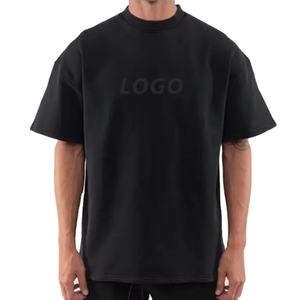 Fournisseur de t-shirts personnalisés pour hommes, 100% coton, surdimensionnés, épaules tombantes, col montant, streetwear, t-shirt vintage, lavage délavé, t-shirt ample pour hommes - Product Image 2