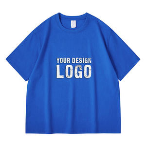 Camiseta Deportiva Holgada de Algodón con Estampado Personalizado, Color Sólido, Estilo Casual Urbano, Hombros Caídos, Lavada, Tallas Grandes para Hombre - Product Image 1