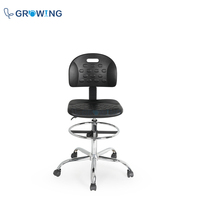 Chaise de laboratoire ESD pivotante en plastique PU durable pour supermarché et bar à domicile avec repose-pieds