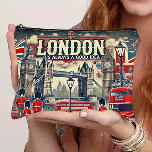 <strong>Paris</strong> Fashion Large Canvas Makeup Bag-Multifunctional Zipper <strong>Pouch</strong> for Jewelry &amp; Travel Storage - Product Image 4