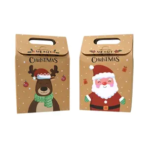 出口圣诞糖果盒牛皮纸袋，糖果盒手工包装糖果袋批发