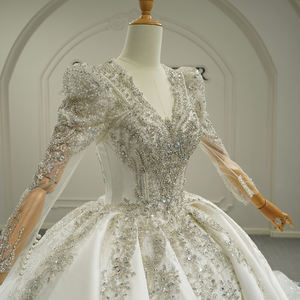 Jancember GT26006 Vestido de Novia Popular con Cuello en V y Satén Estilo Imperio - Product Image 5