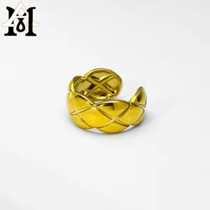 Fashion Jewelry Ring Designer 18K Gold Plated Brass Ring Fine Jewelry Collection