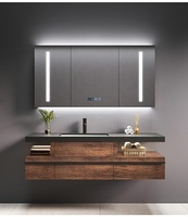 JYN 39 pouces pierre d'ingénierie salle de bain vanité meubles en bois massif récupéré armoire de salle de bain rustique