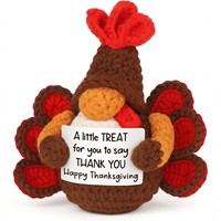 Handgefertigte Häkel-Gänse-Gnom-Puppe mit Grußkarte – Kleines Geschenk für Thanksgiving, Weihnachten und Feiertagsdekoration