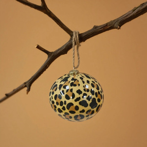 Adorno de Bola de Plástico Ecológico Hecho a Mano con Estampado de Leopardo, Marca <span class=keywords><strong>Gason</strong></span> Moderna, para Decoración de Fiestas y Árboles de Navidad - Product Image 1