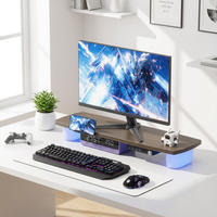 Rehausseur d'écran ergonomique en bois 700 mm avec chargeur rapide sans fil pour corriger la posture assise
