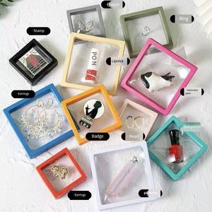 Portable rouge à lèvres <span class=keywords><strong>boucles</strong></span> <span class=keywords><strong>d</strong></span>'<span class=keywords><strong>oreilles</strong></span> anneaux colliers flottant vitrine paquet carré Transparent clair PE Film bijoux boîte de rangement - Product Image 1