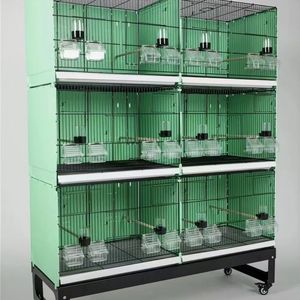 Voliera Grande Migliorata per Uccelli da Volo - 8 Sportelli Frontali, Pannello Posteriore Completo e Divisorio per Allevamento, Gabbia Aviaria per Pappagalli con Paraspruzzi Semi - Product Image 4