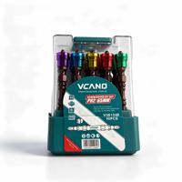 Jeu de tournevis magnétiques VCANO 65 mm PH2, embouts de perçage en acier S2, garantie 1 an, norme européenne, pour perçage du bois