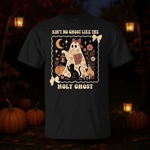 Camiseta cristiana Holy Ghost Halloween negra talla mediana - Product Image 3