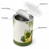 Tube en papier gaufré et estampé à chaud, scellé avec du papier d'aluminium, pour mélange en poudre alimentaire recyclable et jetable, facilement séparable