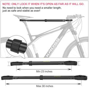 Adaptateur de <span class=keywords><strong>barre</strong></span> transversale de vélo pour porte-vélo (32kg/70lbs) <span class=keywords><strong>barre</strong></span> transversale de tube supérieur réglable <span class=keywords><strong>barre</strong></span> d'adaptation de vélo en acier allié robuste - Product Image 3