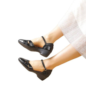Sandales compensées épaisses à bout carré pour <span class=keywords><strong>femme</strong></span>, nouvelle collection été, en PU, semelle extérieure en caoutchouc, chaussures basses confortables - Product Image 5