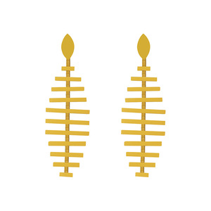 Boucles d'oreilles géométriques en forme d'arête de poisson, en alliage de Zinc doré, pour femmes, bijoux à la mode pour fête, EH86 - Product Image 5