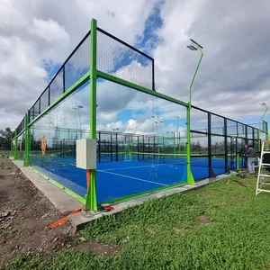 European Standard paranomic professional 10*20m Padel Court Blue White Artificial Grass for Paddle Field