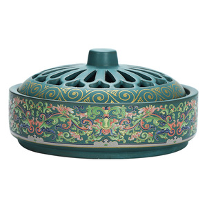 Brûleur d'encens en <span class=keywords><strong>porcelaine</strong></span> émaillée cloisonnée fait main, porte-moustiquaire, ornement d'aromathérapie pour articles religieux et décoration intérieure - Product Image 5