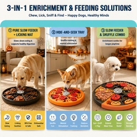 Nouveauté Halloween : Gamelle Pizza Distributrice Lente Premium avec Tapis de Léchage et Jouet Distributeur de Friandises, Design Citrouille