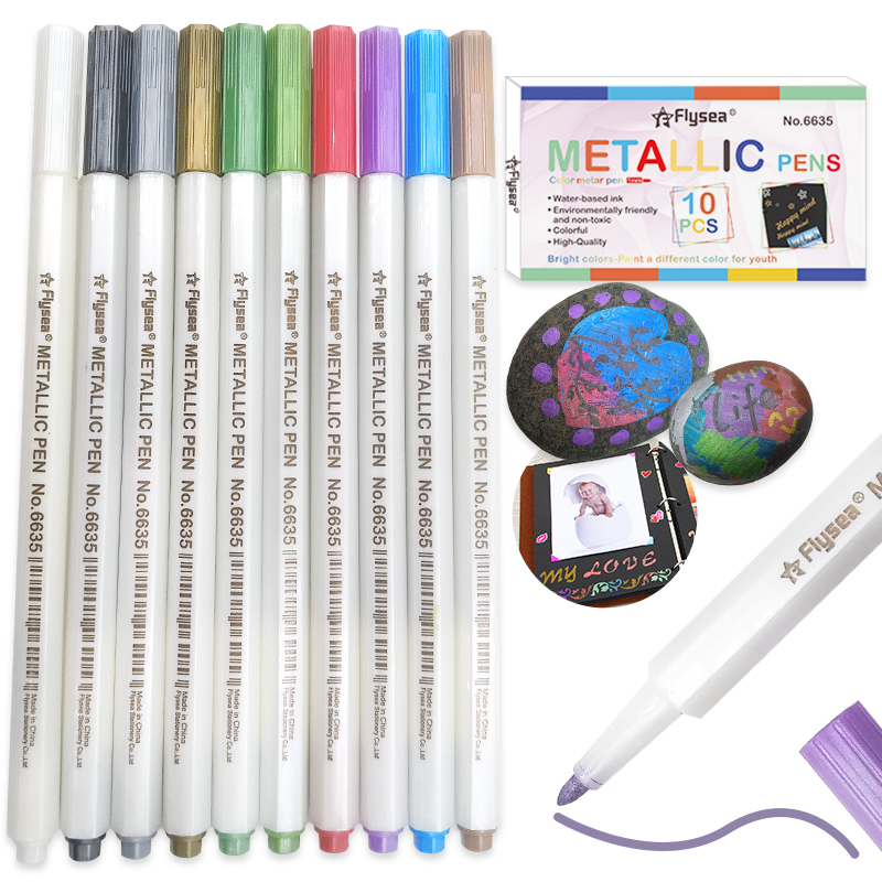 Оптовая продажа, металлический маркер flysea на черной бумаге с хлопковым сердечником