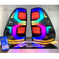 Feu Arrière LED GR Coloré pour Hilux Revo 2016-2024 avec Contrôle par Application Téléphone, Accessoires de Feu Arrière RGB pour Hilux Revo