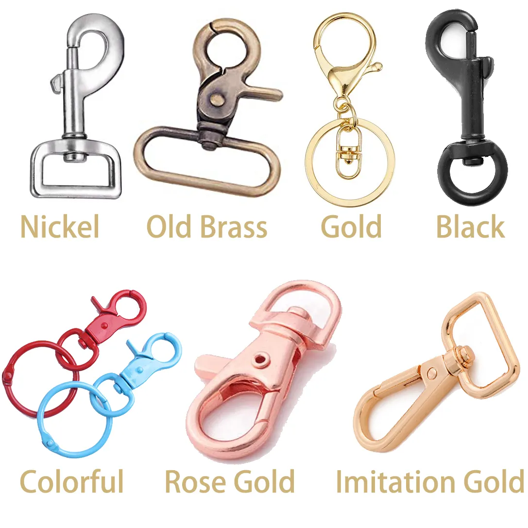 Custom Zinc Alloy Clasp Metal Clip Swivel Eyes Bolt Snap Hook for Handbag Lanyard Dog Leash Trigger Luggage Key Case Accessory