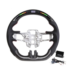 Volant de direction en carbone véritable de haute qualité pour <span class=keywords><strong>Ford</strong></span> <span class=keywords><strong>Mustang</strong></span> GT 2005 2006 <span class=keywords><strong>2007</strong></span> 2008 2009, volant sport en cuir perforé - Product Image 1