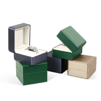 Boîte de rangement pour montre de luxe de haute qualité avec logo personnalisé en cuir PU noir, boîte de présentation de bijoux