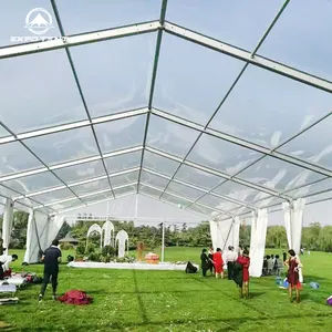 Tente de mariage transparente, grande largeur transparente en aluminium, événement spectacle, fête