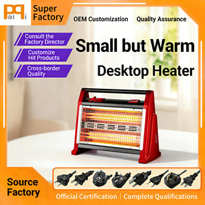 Chauffage électrique d'appoint avec protection anti-renversement, 4 lampes à quartz, infrarouge, portable et sur pied, 1600W - Product Image 2