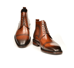 Botas <span class=keywords><strong>de</strong></span> Media Caña con Punta en Pico Estilo Retro para <span class=keywords><strong>Hombre</strong></span>, <span class=keywords><strong>Zapatos</strong></span> <span class=keywords><strong>de</strong></span> Vestir <span class=keywords><strong>de</strong></span> Cuero <span class=keywords><strong>de</strong></span> Grano Completo para <span class=keywords><strong>Hombre</strong></span>, Alta Calidad - Product Image 2