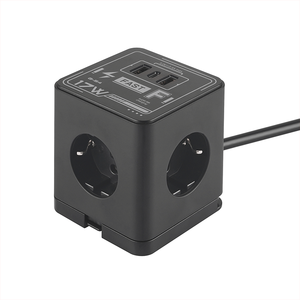 <span class=keywords><strong>Multiprise</strong></span> compacte en forme de <span class=keywords><strong>cube</strong></span> avec base à ventouse et support montable, prises standard européennes + charge rapide 17W, <span class=keywords><strong>multiprise</strong></span> - Product Image 2