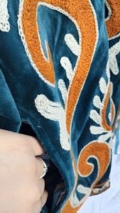 Latest Vintage Long Suzani velvet Jacket Women Elegant Casual Hand Embroidered Winter Coat Cozy <b>Cardigan</b> Dress Beach Free - Product Image 5