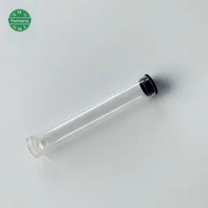 定制5英寸15厘米包装透明塑料试管带橡胶盖平底试管