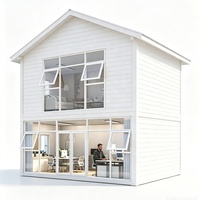 Casa Contenedor Prefabricada de Dos Pisos con Aislamiento, Tamaño Personalizado de Fábrica, Estructura de Aluminio, Ventana Grande de Vidrio para Alojamiento