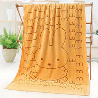 Serviette de bain à motif de dessin animé, grande taille, épaisse, bonne absorption d'eau, produit en gros