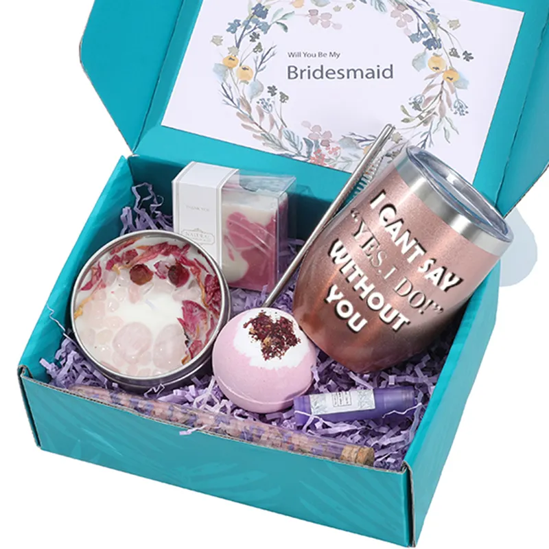 Custom Size Thank You Bridesmaids Personalized Birthday Mom Gift Box For her Wholesale Spa Baskets Self Care Gifts Set