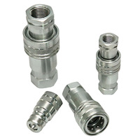 Raccords rapides hydrauliques ISO7241-A 1/4" BSP en acier au carbone avec connecteur à valve à poussoir