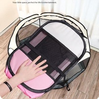 Cage octogonale pliable en tissu Oxford pour animaux de compagnie, respirante, toute saison, tente de nidification pour chat, motif empreinte de patte, intérieur/extérieur