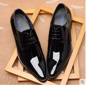 Chaussures en cuir à bout pointu tendance britannique, version coréenne, chaussures en cuir formelles pour hommes, respirantes - Product Image 4