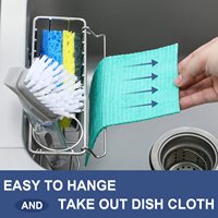 Égouttoir à éponge pour évier de cuisine en acier inoxydable 3 en 1, support de rangement pour vaisselle, 2 options de suspension, sur pied, écologique