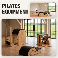 Lit de Pilates haut de gamme JOYFIT pour studio, modèle Reformer Cadillac Wunda Chair, réglable, en chêne, avec échelle et support lombaire, durable
